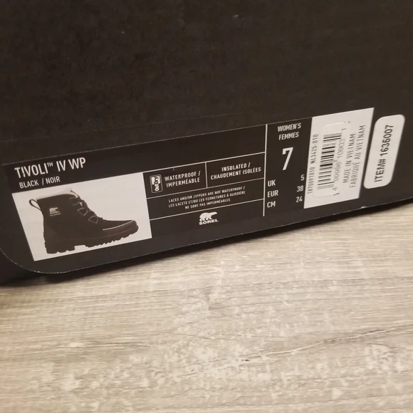 Sorel Women's Tivoli IV Waterproof Winter Leather Boots Black Size 7 New In Box - Picture 2 of 9